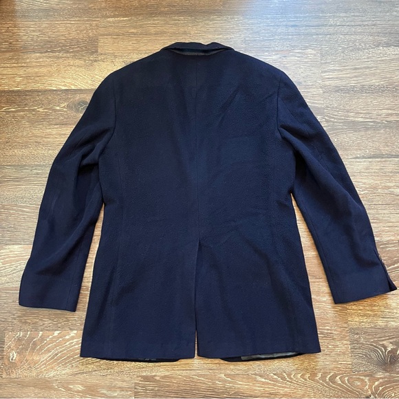 100% Cashmere Made in USA Mark Shale Navy Blue 2 Button Jacket Men’s M size 40 - Picture 8 of 13
